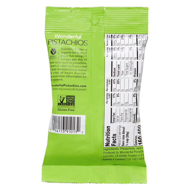 Wonderful No Shells Roasted & Salted Pistachios 2.5oz