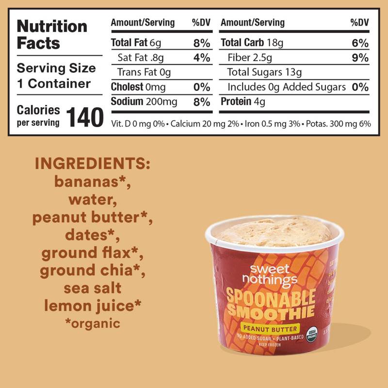 Sweet Nothings Smoothie Cup - Peanut Butter 3.5oz