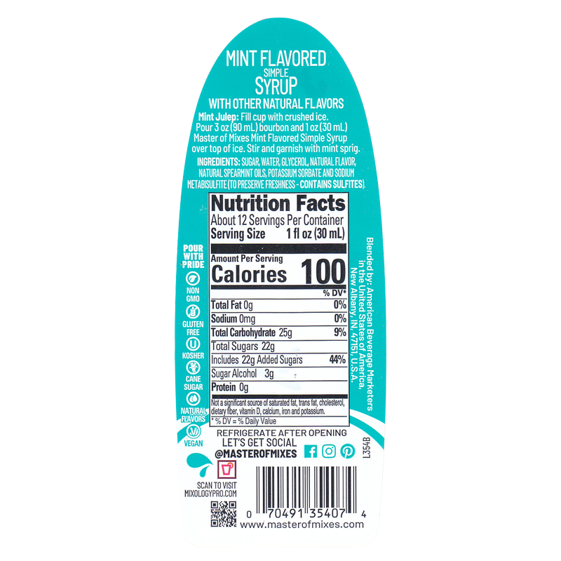 Master of Mixes Mint Syrup 3.75oz