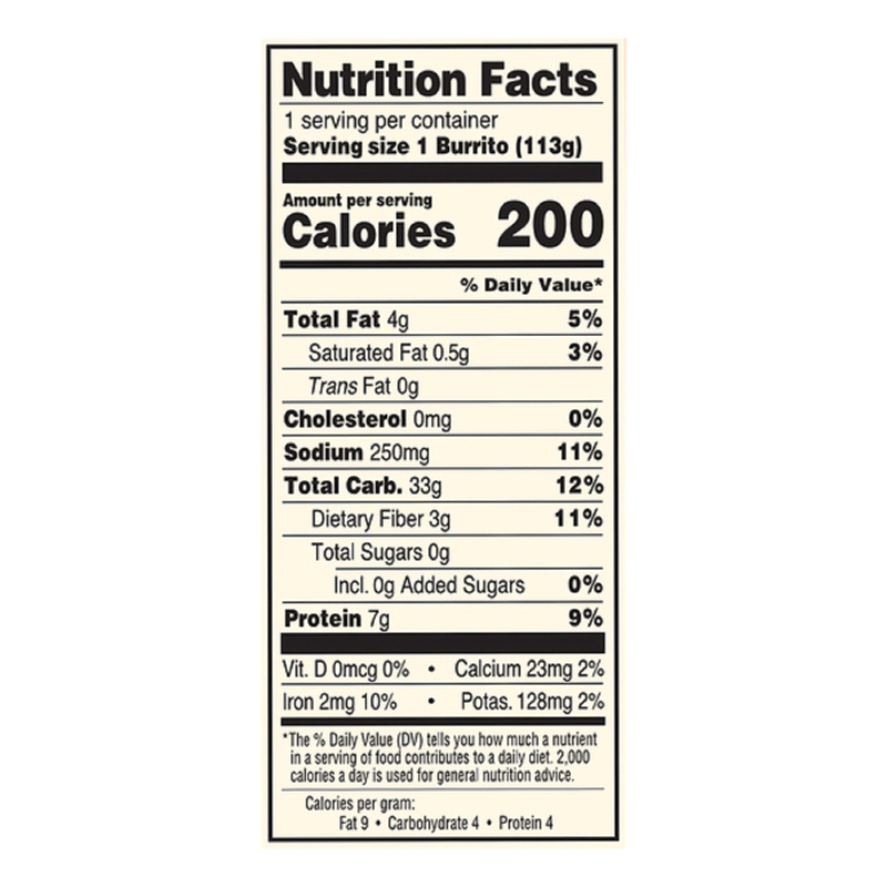 El Monterey Bean & Cheese Frozen Burrito 4oz