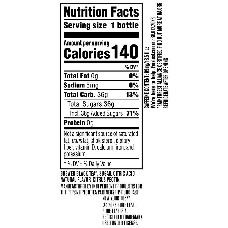 Pure Leaf Blackberry Tea 18.5oz Btl