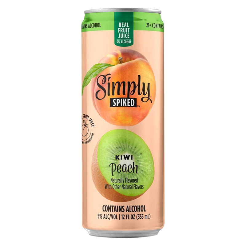 Simply Spiked Peach Kiwi Single 12oz Can 5% ABV