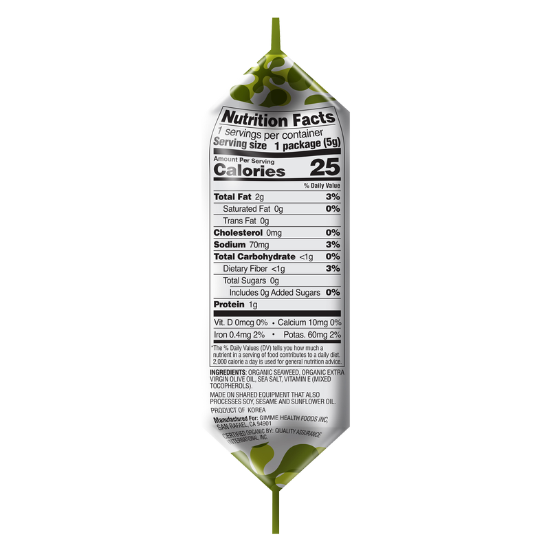 Gimme Organic Extra Virgin Olive Oil Seaweed .17oz