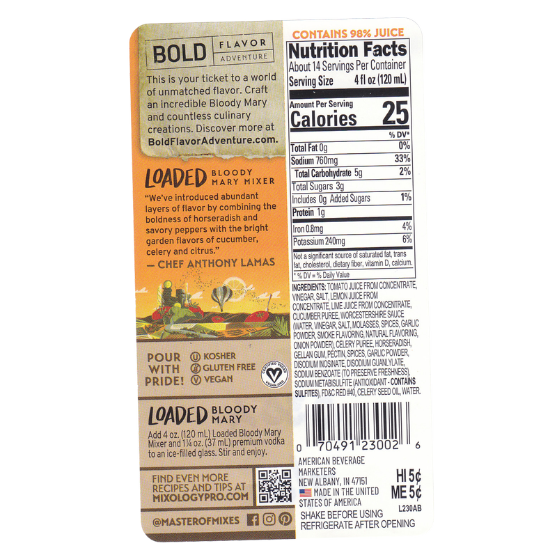 Master of Mixes Loaded Bloody Mary Mix 1L Btl