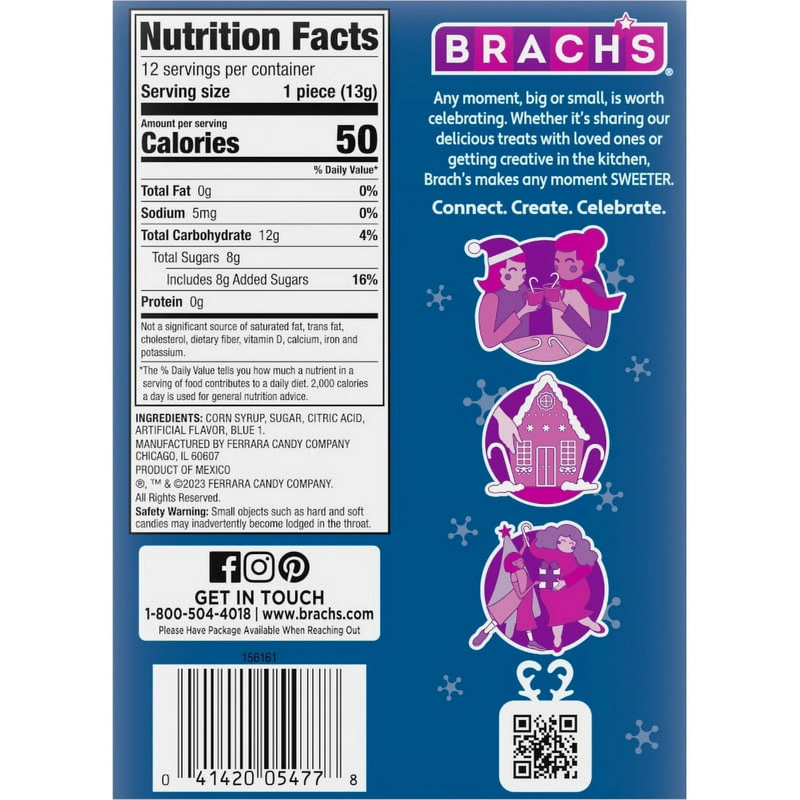 Brach's Blueberry Candy Canes, 5.3oz