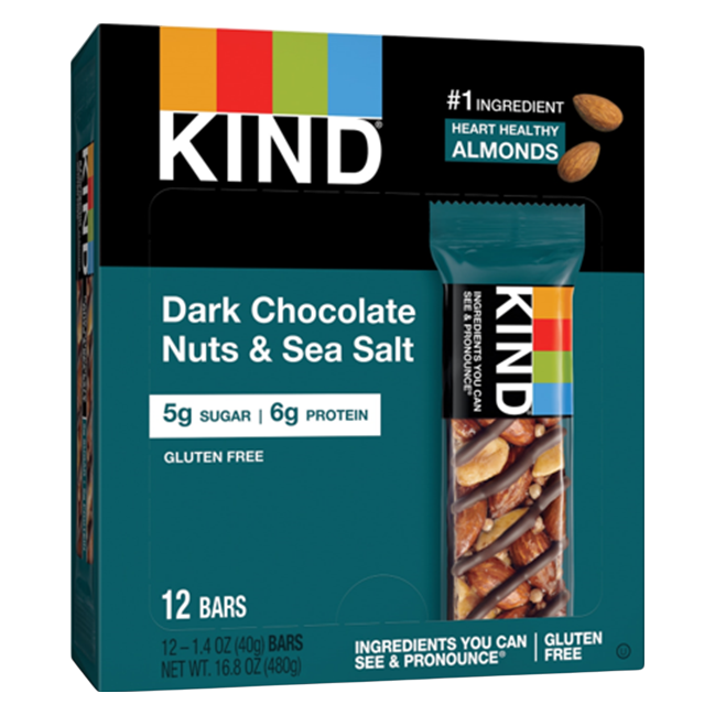 Kind Dark Chocolate Nuts & Sea Salt Bar 12 CT