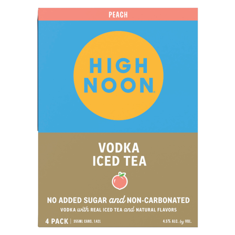 High Noon Hard Tea Peach 4pk 12oz Cans 4.5% ABV