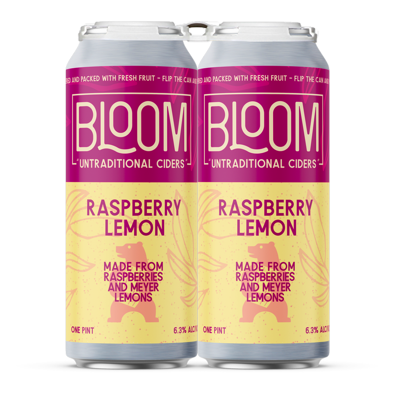 Bloom Raspberry Lemon Cider 4pk 16oz Can