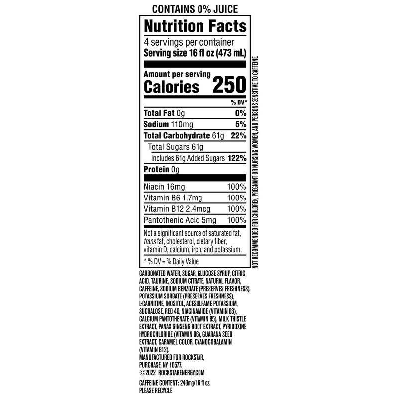 Rockstar Punched Fruit Punch 4pk 16oz Can- XL