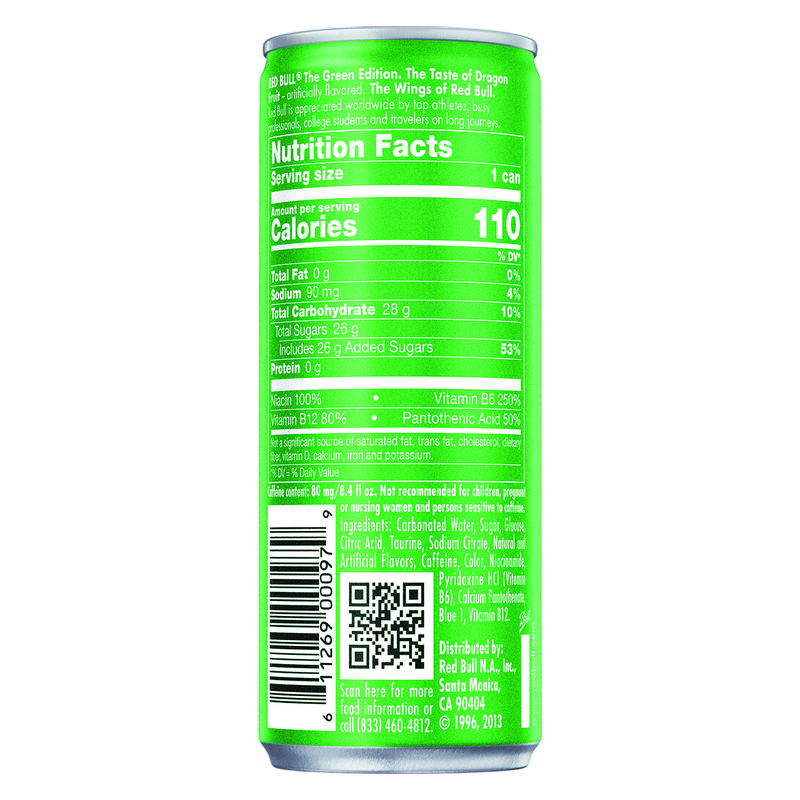 Red Bull Energy Drink The Green Edition Dragon Fruit 4pk 8.4oz Can
