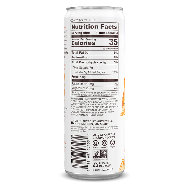 Huxley Mango Mesa Superfruit Energy Drink 12oz Can