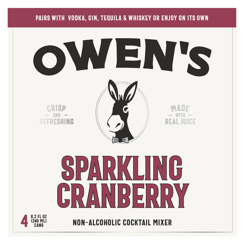 Owen's Sparkling Cranberry 4pk 8.4oz Can