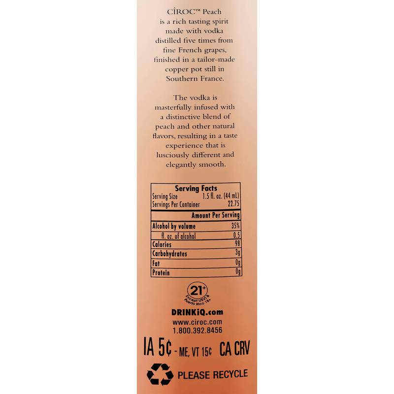 Ciroc Peach Vodka 1L
