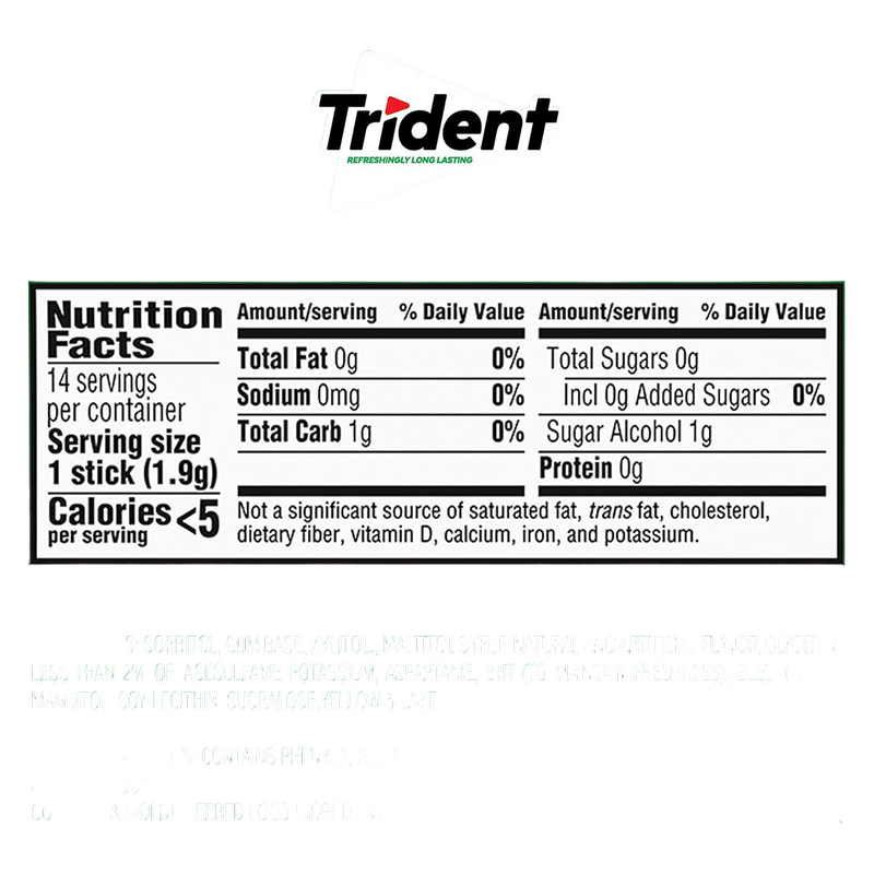 Trident Spearmint, 14pc Wallet Pack