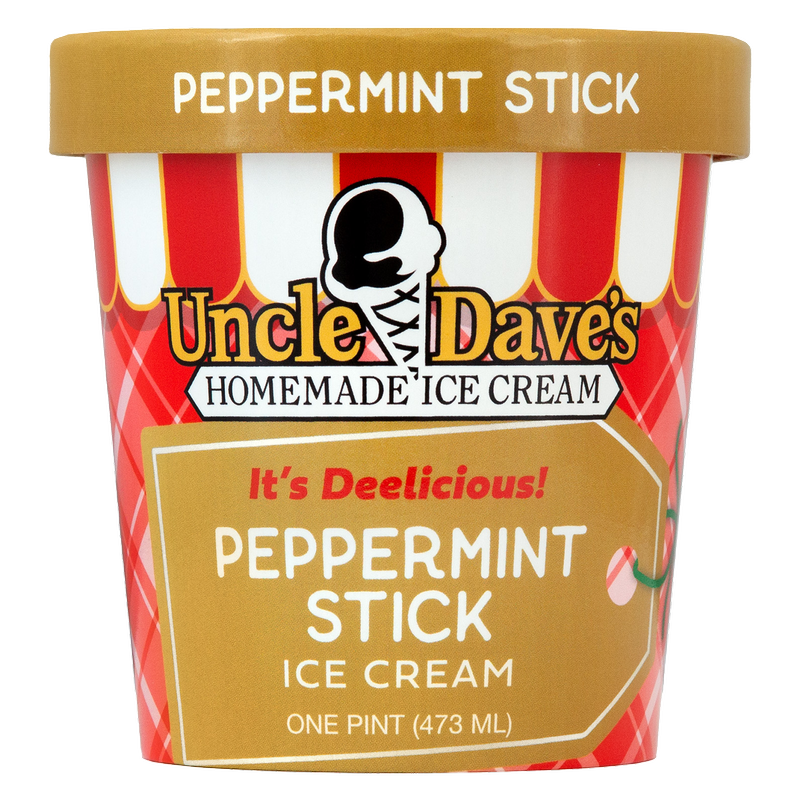 Uncle Dave's Super Premium Peppermint Stick Ice Cream Pint