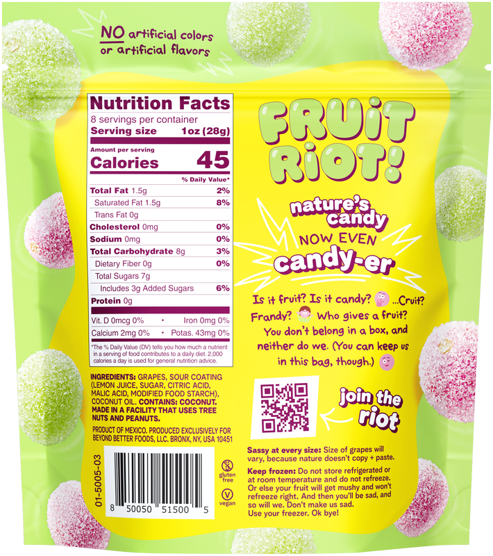 Fruit Riot Frozen Sour Grapes 8oz
