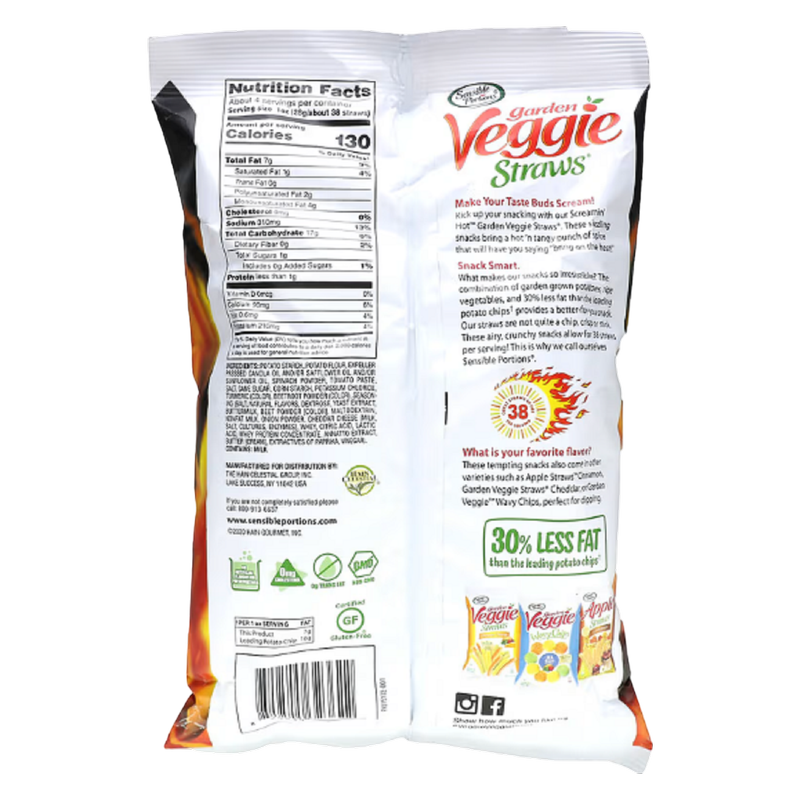 Sensible Portions Screamin' Hot Garden Veggie Straws, 4.25oz