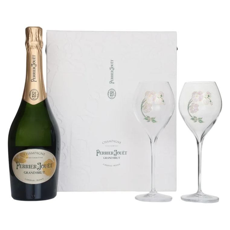 Perrier-Jouet Champagne Gift w/ Two Flutes 750ml