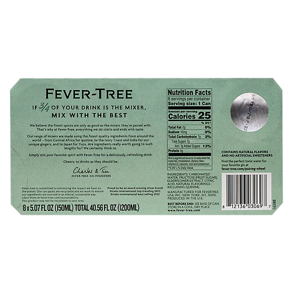 Fever-Tree Elderflower Tonic Water (8PK 5.07 OZ)
