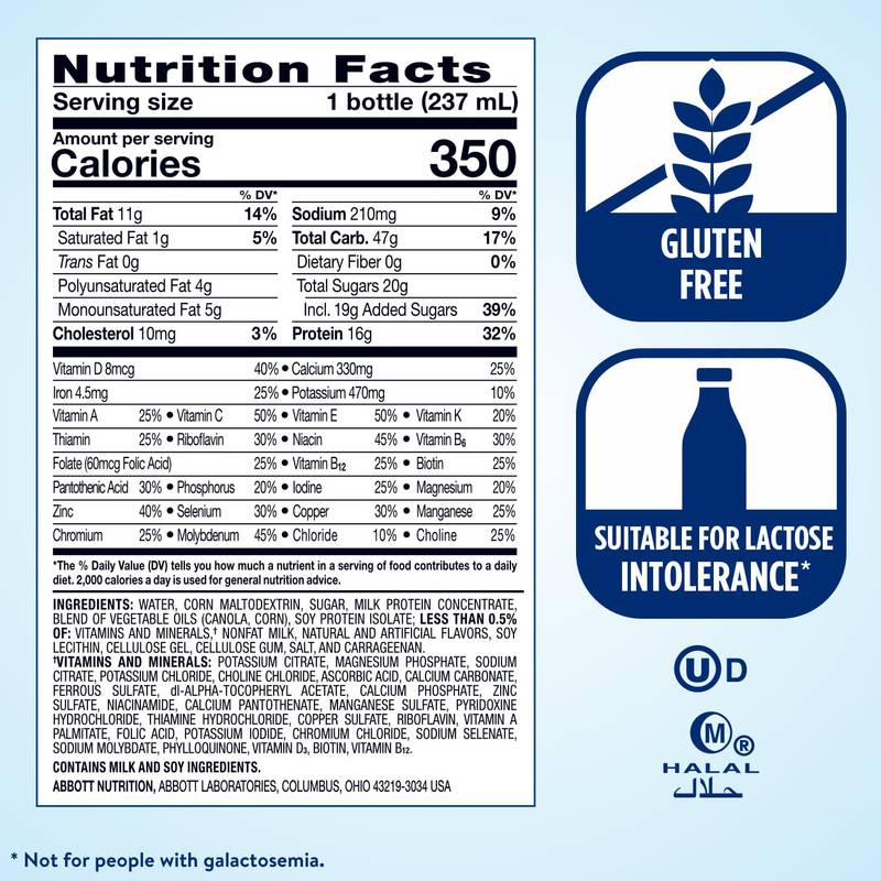 Ensure Plus Nutrition Shake Vanilla Ready-to-Drink 6-8 fl oz Bottles