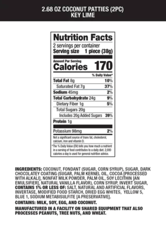 Oh'asis Key Lime Coconut Patties 2 Ct, 2.68 oz