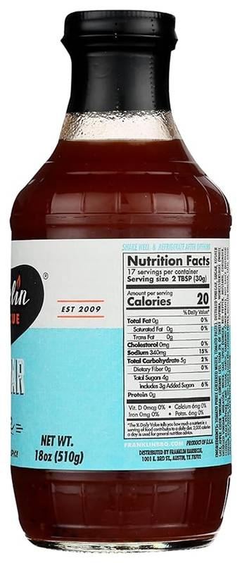 Franklin Barbecue Vinegar BBQ Sauce, 18oz