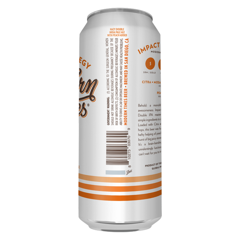 Modern Times Impact Strategy Hazy DIPA w/Peach 19.2oz Can