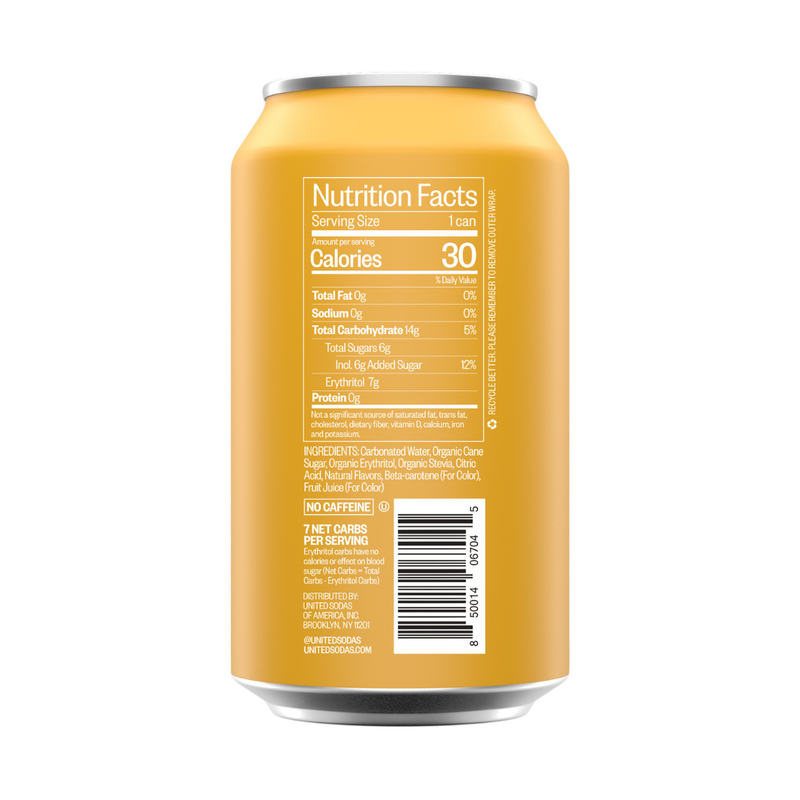 United Sodas of America Young Mango Soda 12 oz Can