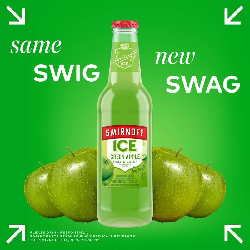 Smirnoff Ice Green Apple 6pk 11.2oz Btl 4.5% ABV