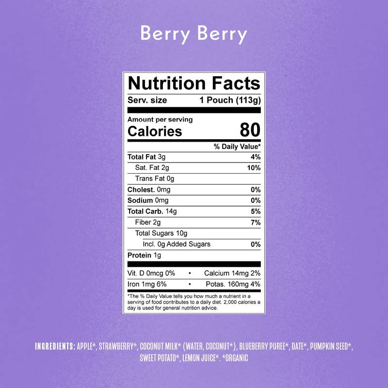 Once Upon a Farm Dairy Free Smoothie-Berry, 4oz.