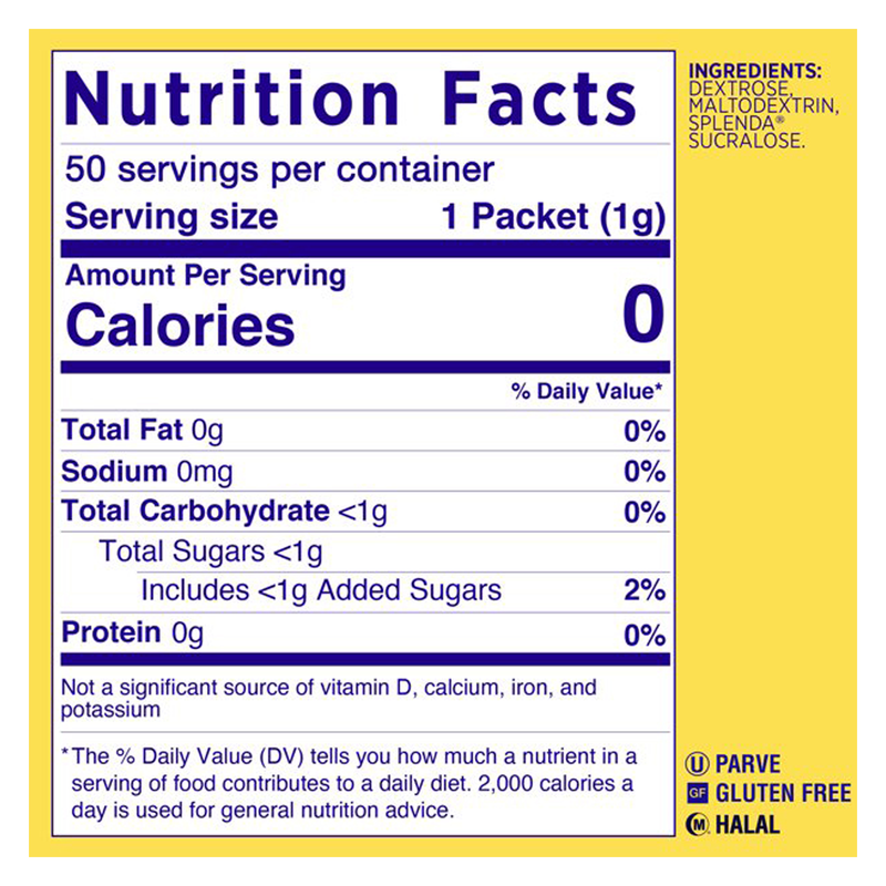 Splenda Zero Calorie Sweetener 50Pk