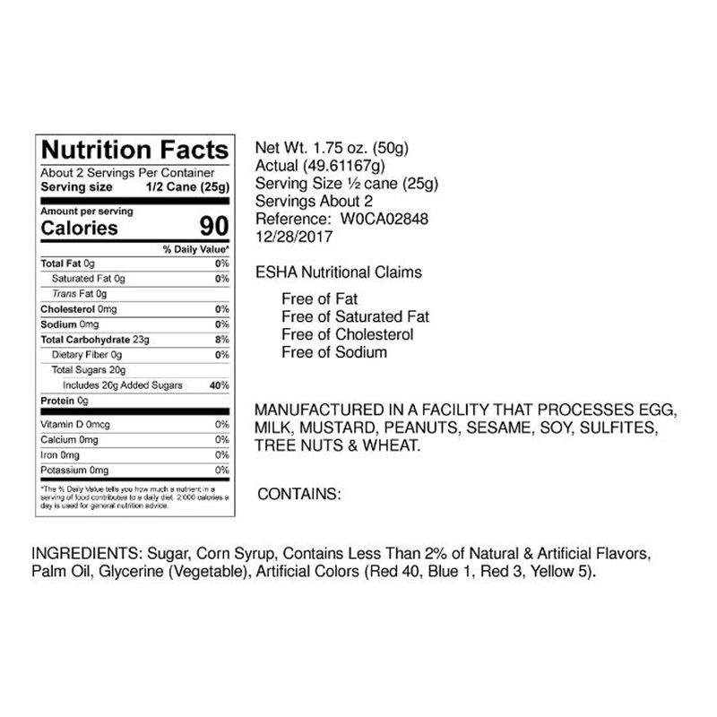 Hammond's Jumbo Candy Canes 1.75oz