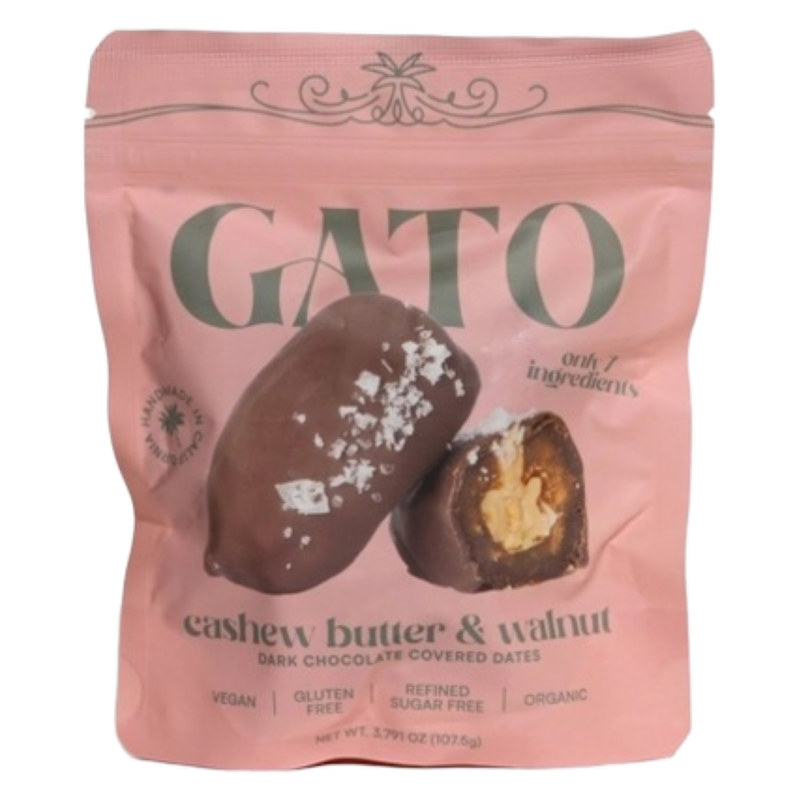 Gato Dates Chocolate Covered Dates with Cashew Butter, 3.79 oz
