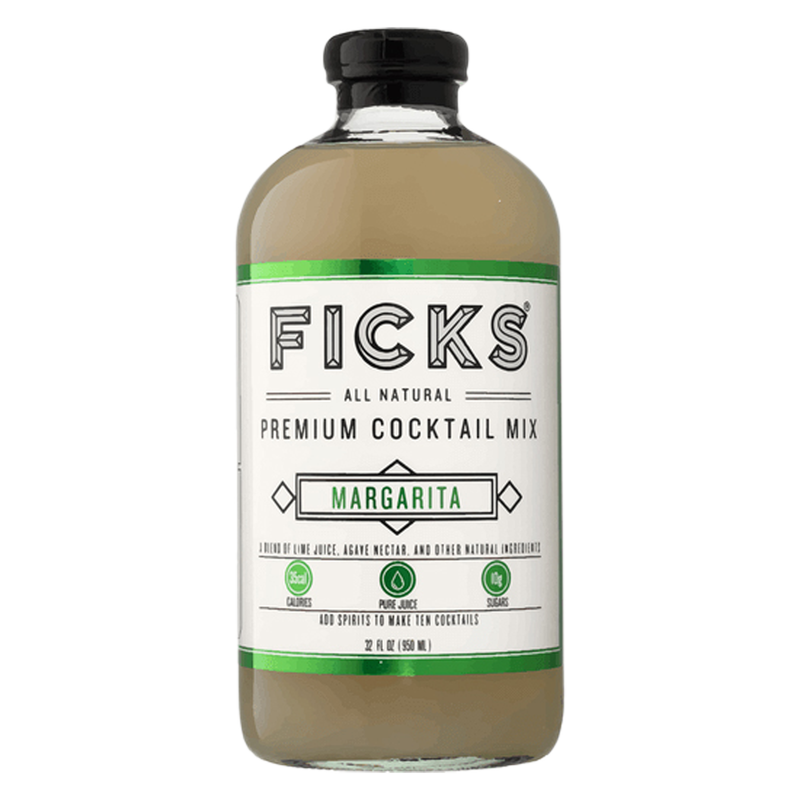 Ficks Premium Cocktail Mix Margarita 32oz Glass Bottle