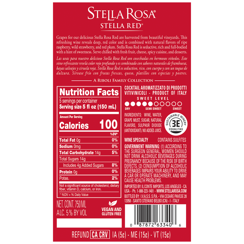 Stella Rosa Red Bottle 750ml