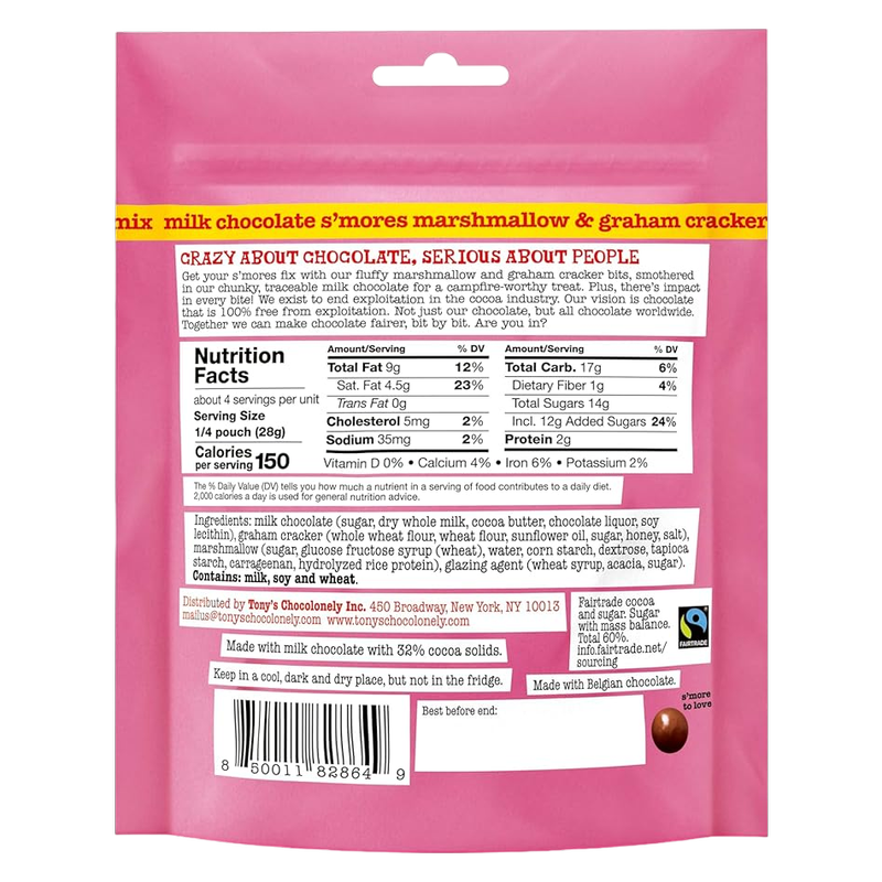 Tony's Chocolonely Lil Bits Milk Chocolate S'mores Mix, 4oz