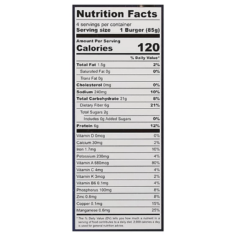 Actual Veggies Black Bean Veggie Burger 4ct