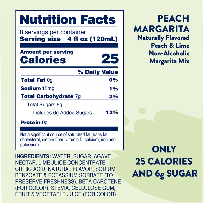 Jordan's Skinny Mixes Naturally Sweetened Peach Margarita 32oz Btl