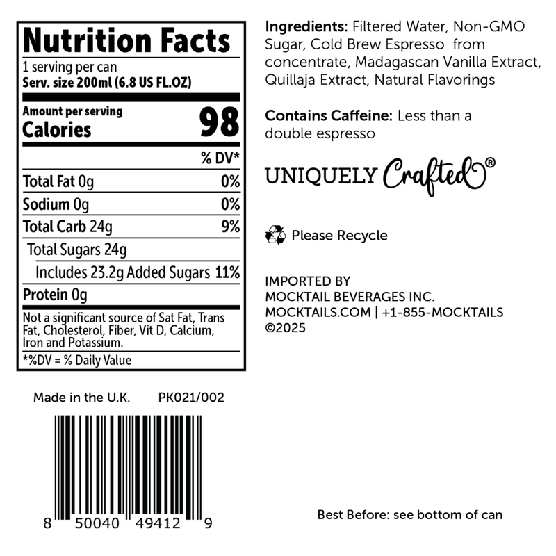 Mocktails Espresso Martini 4pk 6.8oz Can