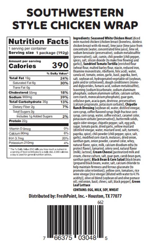 Southwest Style Chicken Wrap