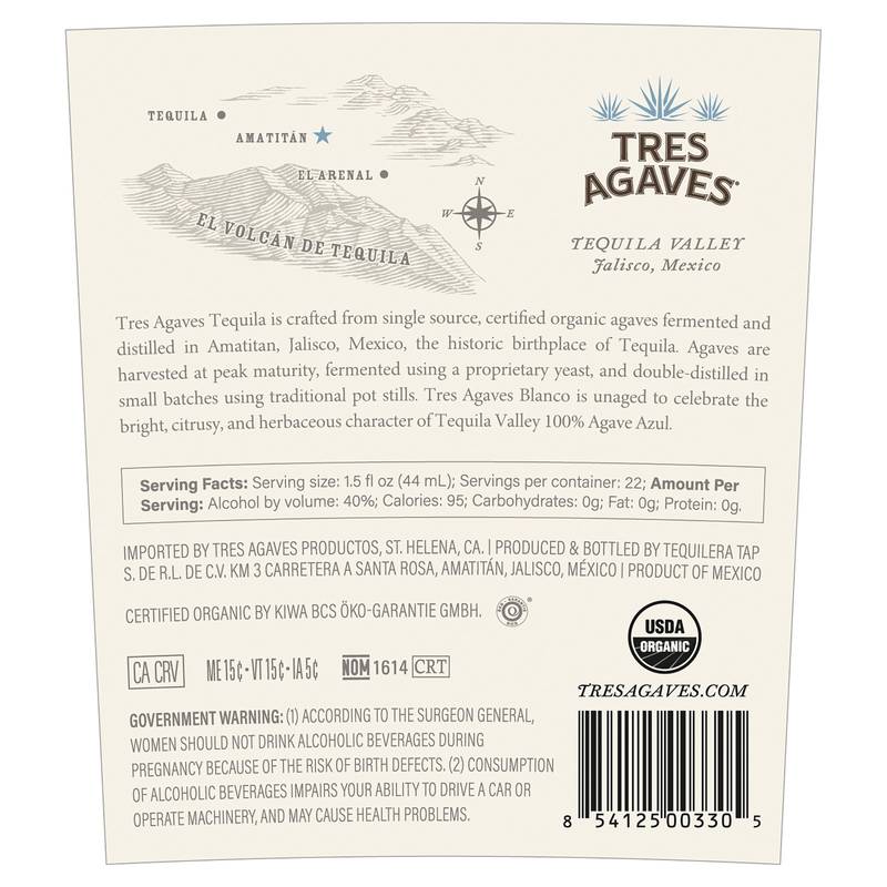 Tres Agaves Tequila Blanco 1L