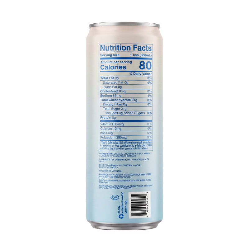 Good Nut Premium Organic Sparkling Coconut Water 11.8oz Can 6pk