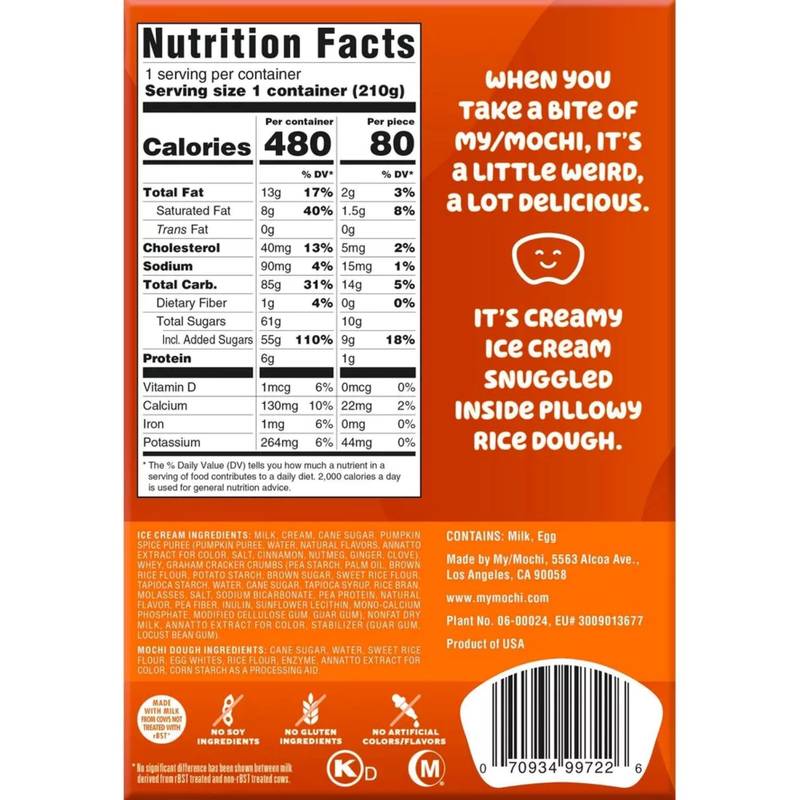 My Mochi Ice Cream Pumpkin Spice, 6ct