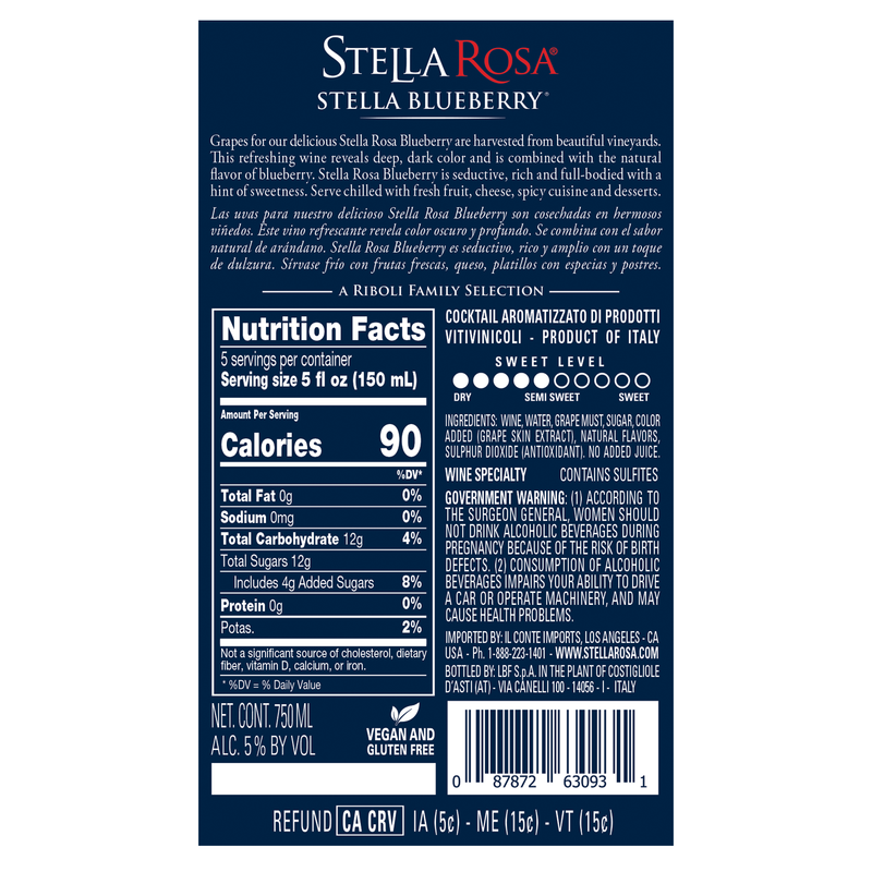 Stella Rosa Blueberry Bottle 750ml