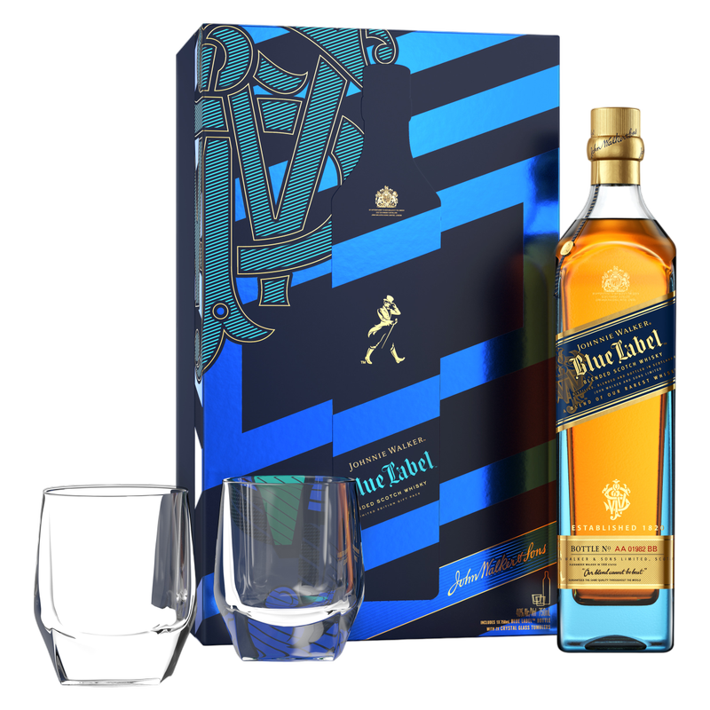 Johnnie Walker Blue Label Scotch Gift Set 750ml (80 Proof)