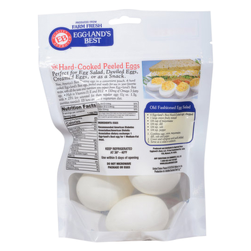 Eggland's Best Hard-Cooked Peeled Eggs - 6ct