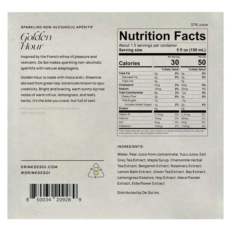 De Soi Golden Hour 4pk 8oz Can