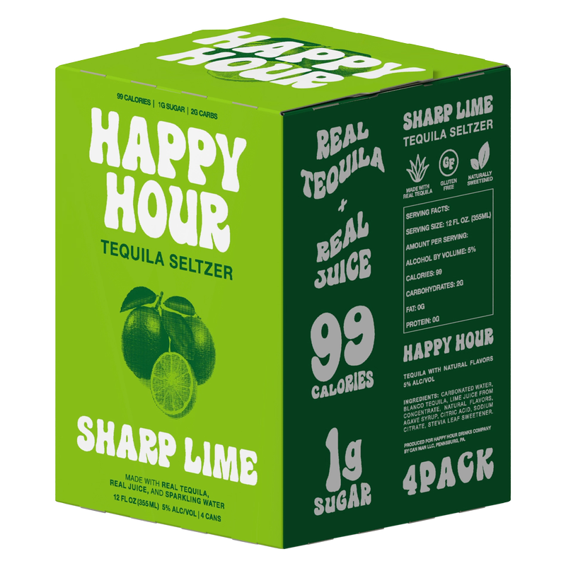 Happy Hour Tequila Sharp Lime Seltzer 4pk 12oz Can 5.0% ABV