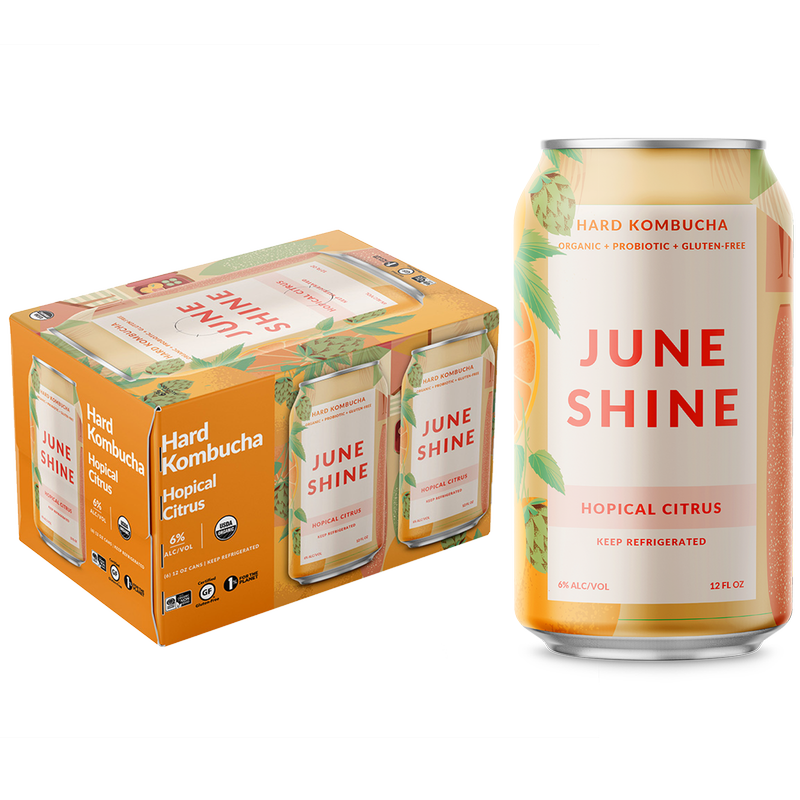 JuneShine Hopical Citrus Hard Kombucha 6pk 12oz Can 6.0% ABV