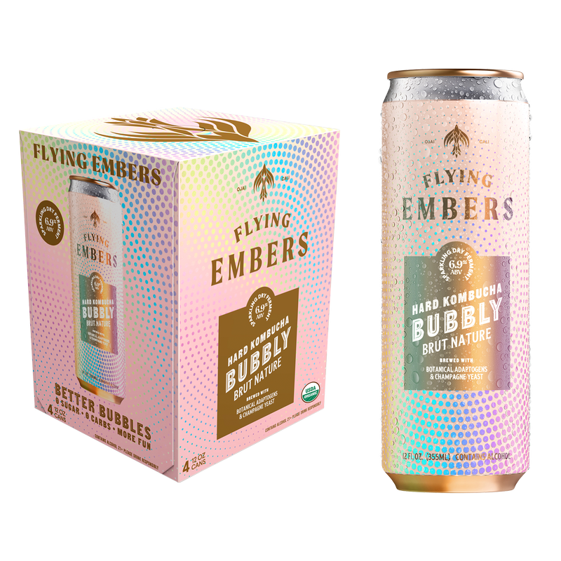 Flying Embers Bubbly Hard Kombucha 4pk 12oz 6.9% ABV